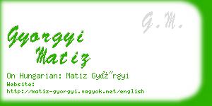 gyorgyi matiz business card